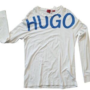 Mens White BOSS Hugo Boss XXL long sleeve Tshirt